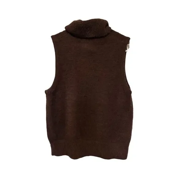 Jessica Simpson Brown Sleeveless Turtleneck Sweater Vest | Women’s M - Picture 4 of 6